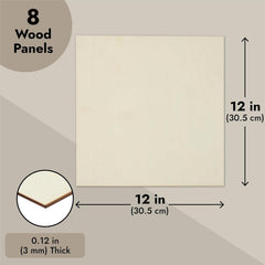 Wood panel with dimensions and thickness details on a beige background