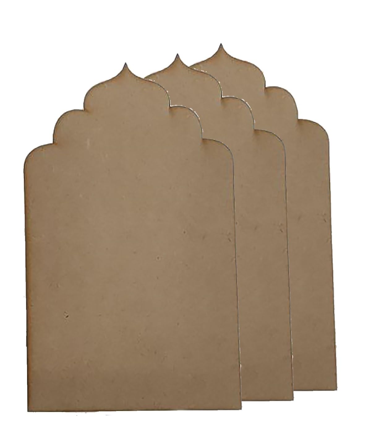 Three brown paper bags with decorative top edges on a white background