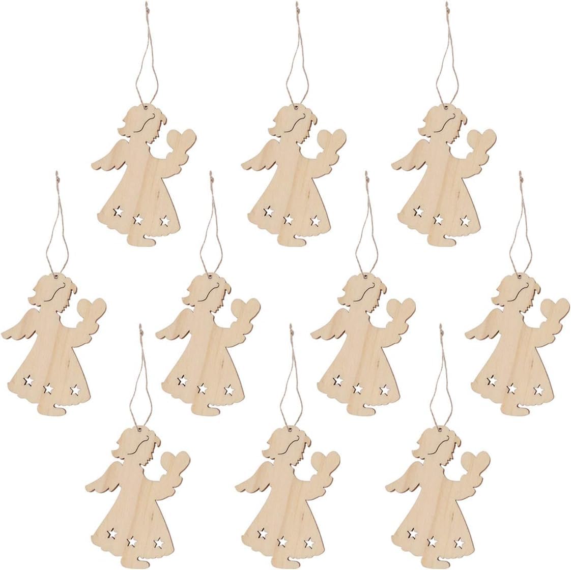 small wooden Christmas ornaments 6.6x4.6 cm