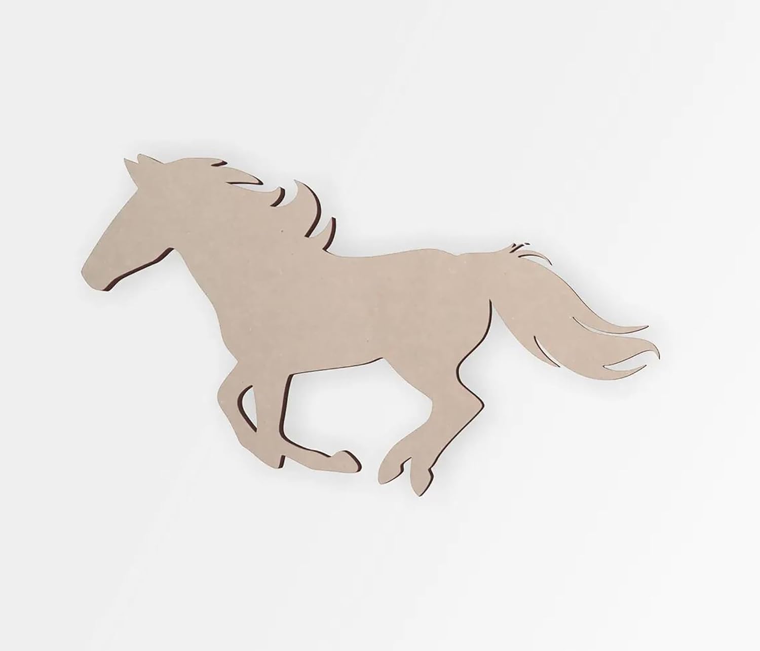 Beige horse-shaped cutout on a white background