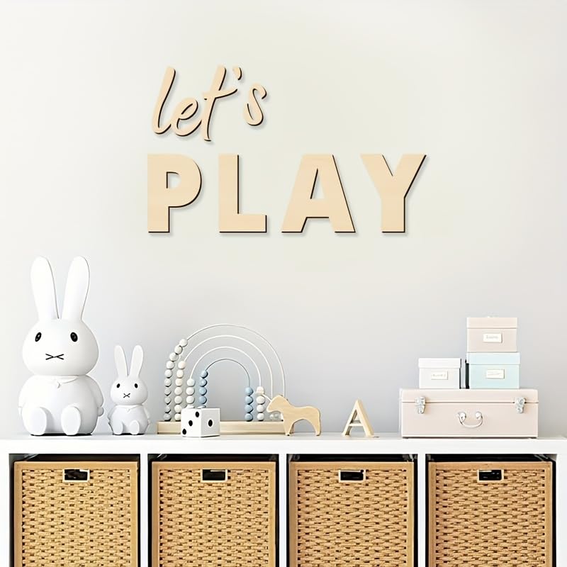 Let's Play Wooden Wall Sign