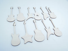 American Elm Wooden Guitar Shapes for Crafts and Decoration Guitar Decor Miniature Guitar Cutouts Music Theme Craft