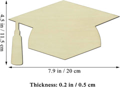 Graduation cap with dimensions labeled on a white background