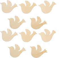 Nine beige bird-shaped cutouts on a white background