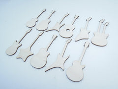 American Elm Wooden Guitar Shapes for Crafts and Decoration Guitar Decor Miniature Guitar Cutouts Music Theme Craft