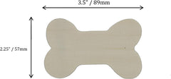 Measurement chart of a bone-shaped object with dimensions labeled.