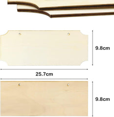 Wooden plaque with dimensions displayed