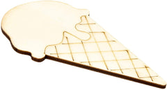 Wooden ice cream cone-shaped item on a white background