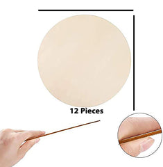 American Elm 12 Pack Wooden Circles Round Blanks for Resin Art, Pyrography & Painting