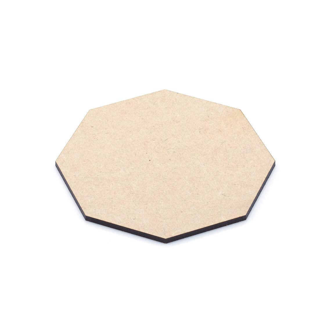 Beige octagonal coaster on a white background
