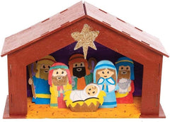 American Elm Pack of 2 Wooden Nativity Stable Kits Wooden Crafts for Children to Decorate and Display, Make Your Own Christmas Decorations