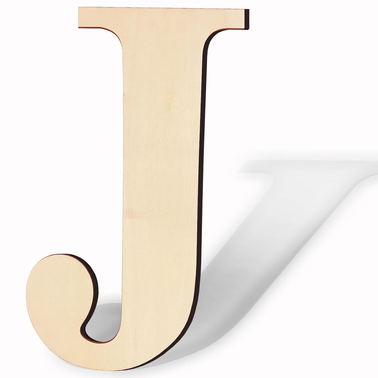 Wooden letter 'J' on a white background