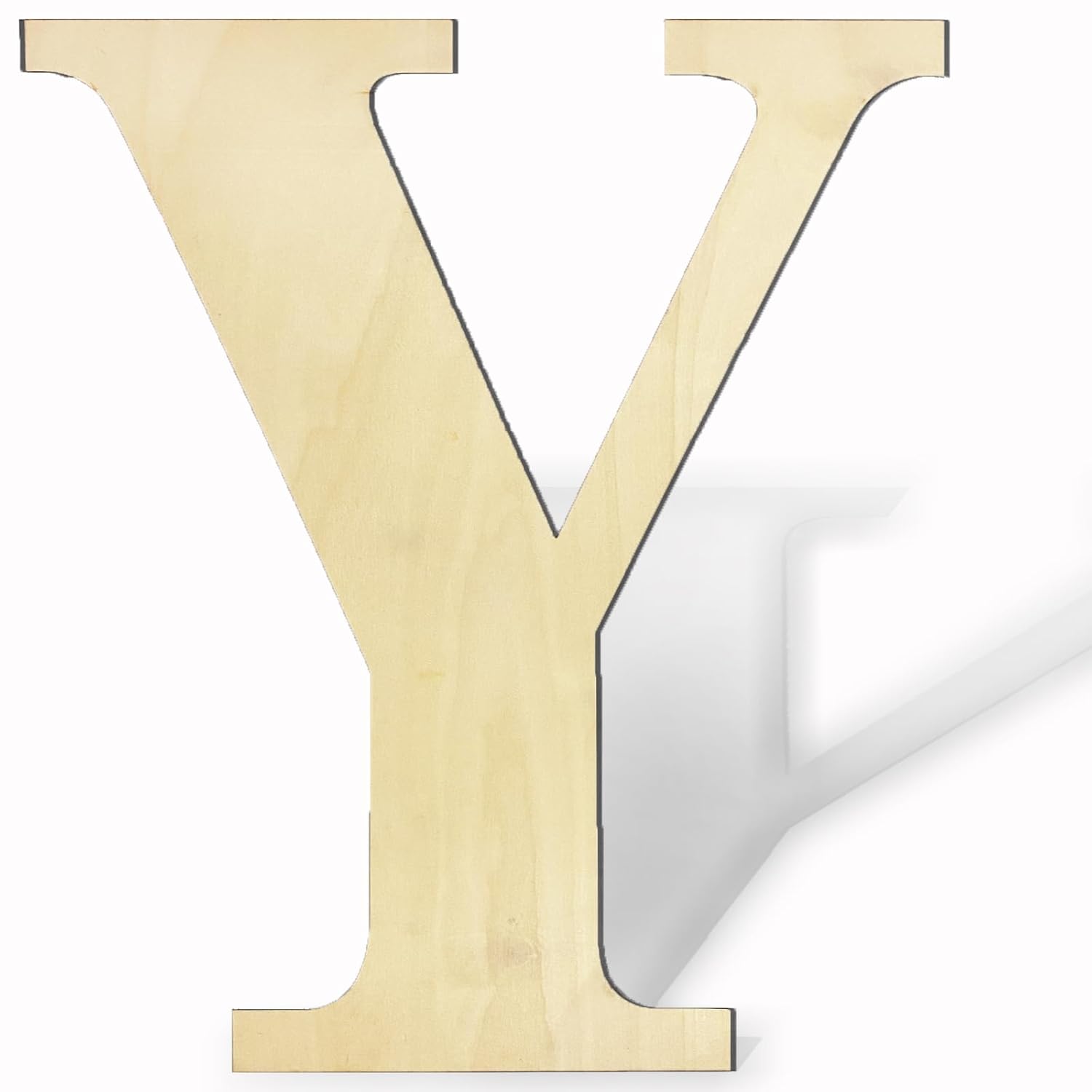 Large beige letter 'Y' on a white background