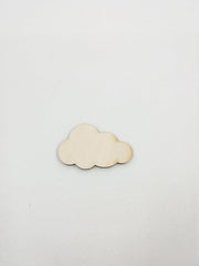 Wooden cloud-shaped object on a white background