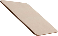 Beige rectangular mat with brown border on a white background