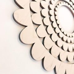 American Elm Scallop Circle Weaving Looms Set of 5 Wooden Hoops for Fiber Arts, Yarn Craft.