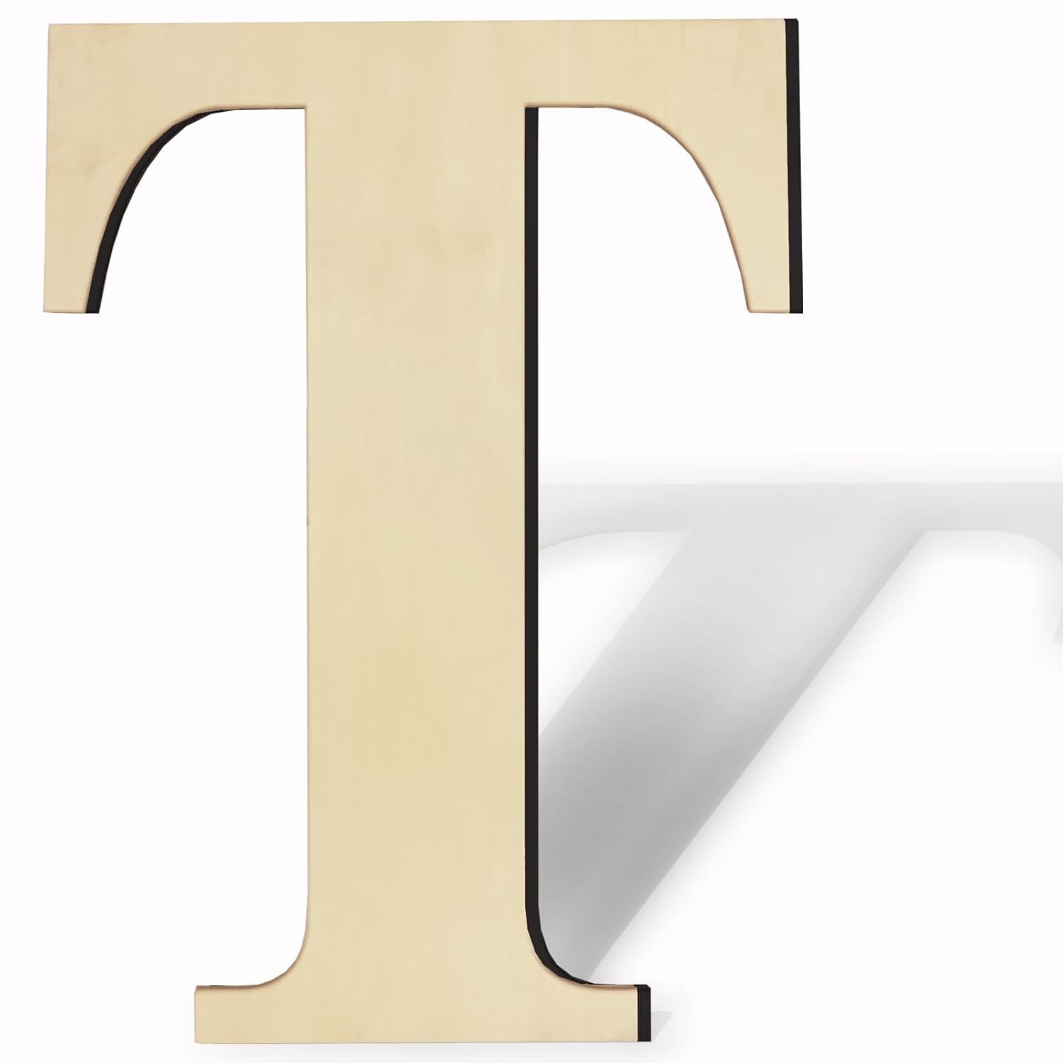 Wooden letter 'T' on a white background