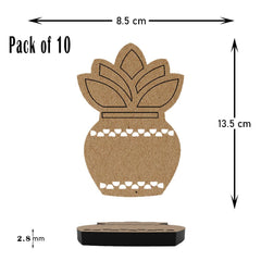 American Elm 10 Pcs MDF DIY Cutouts Kalash, Blank MDF Kalash for Craft Projects, Indian Artwork, Religious Decor