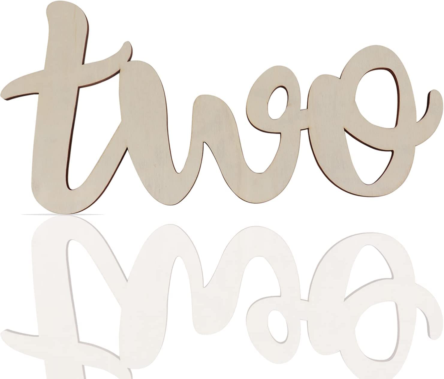 Wooden number 'two' on a white background