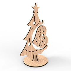 American Elm Christmas Holders Pack of 4 Wooden Stands MDF Display Cutouts for Holiday Decor