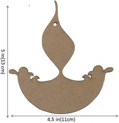 Unfinished wooden cutout of a fish shape with dimensions on a white background