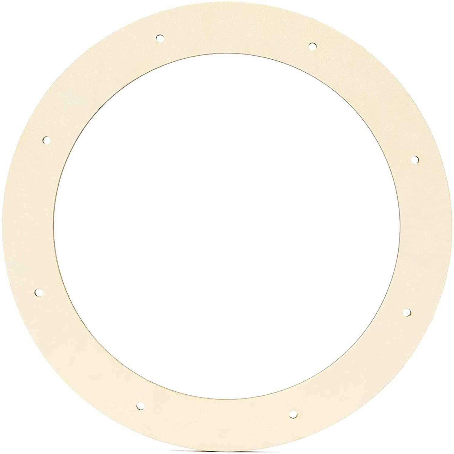 Round wooden ring with holes on a white background