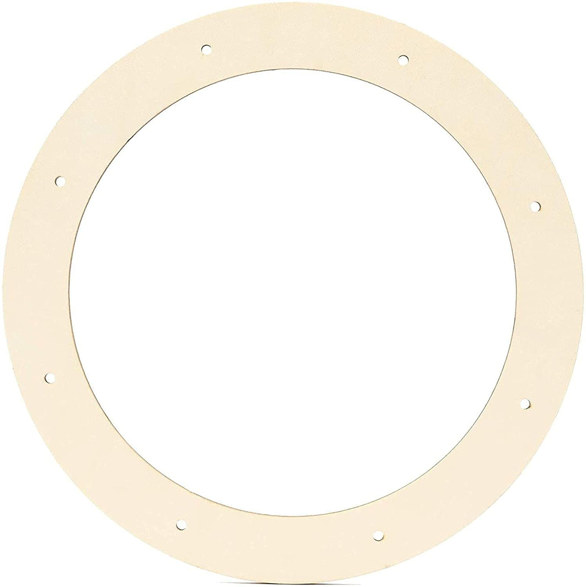 Round wooden ring with holes on a white background