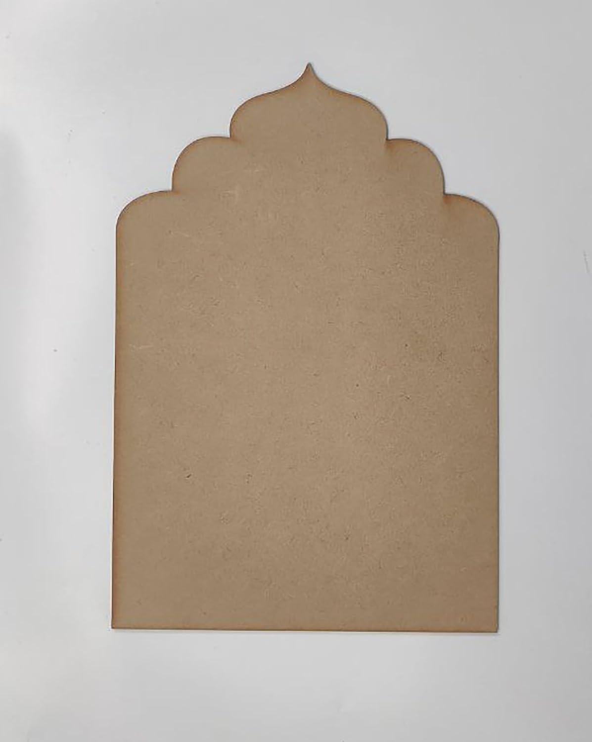 Brown paper bag with a decorative top on a white background