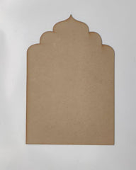 Brown paper bag with a decorative top on a white background