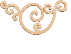 Decorative wooden flourish on a white background