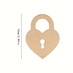 Heart-shaped lock with keyhole cutout and measurement on a white background