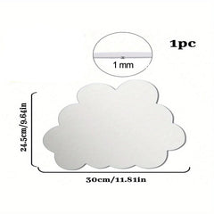 Measurement chart of a cloud-shaped object with dimensions and a single piece label.