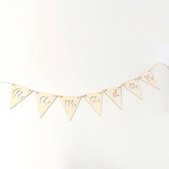 Cliths 7 Pcs Ramadan Wooden Banner Islamic Home & Mosque Decor Eid Mubarak Hanging Garland Ramadan Gifts