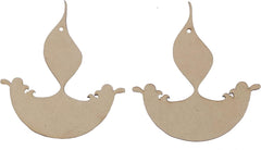 Two wooden sailboat shapes on a white background