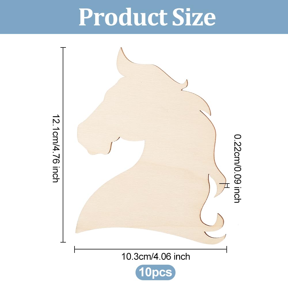 Dimensions of a horse head cutout with measurements in inches.