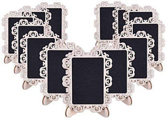 Set of decorative photo frames with black backgrounds on a white background