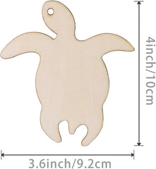 American Elm 12 Pcs Unfinished Turtle Wooden Tag Hanging Wooden Sea Animals Wooden Cutout Blank Wood Slices Wooden Gift Tags Christmas Unfinished Wood
