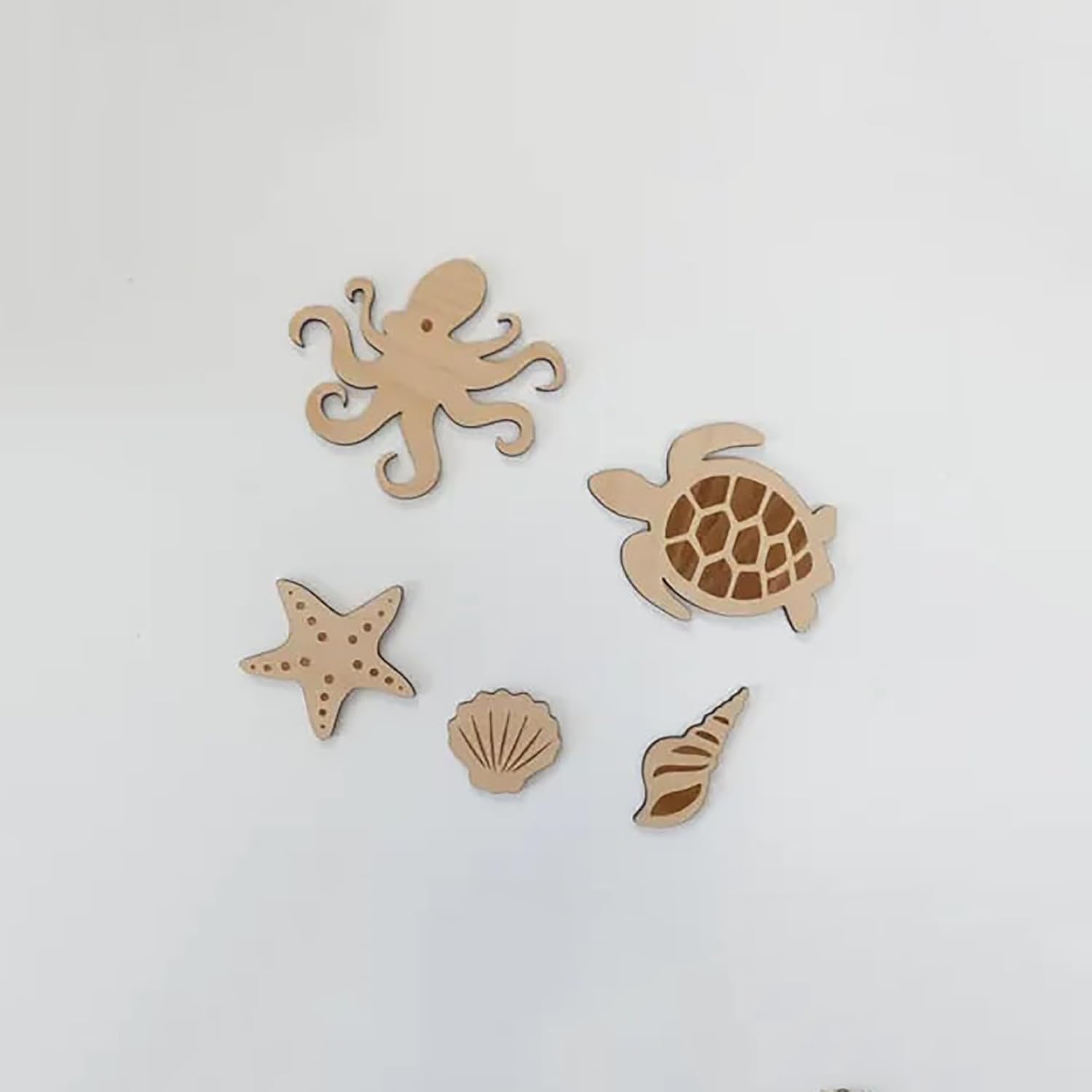 Unfinished Wooden Sea Life Cutouts for Nursery Crafts