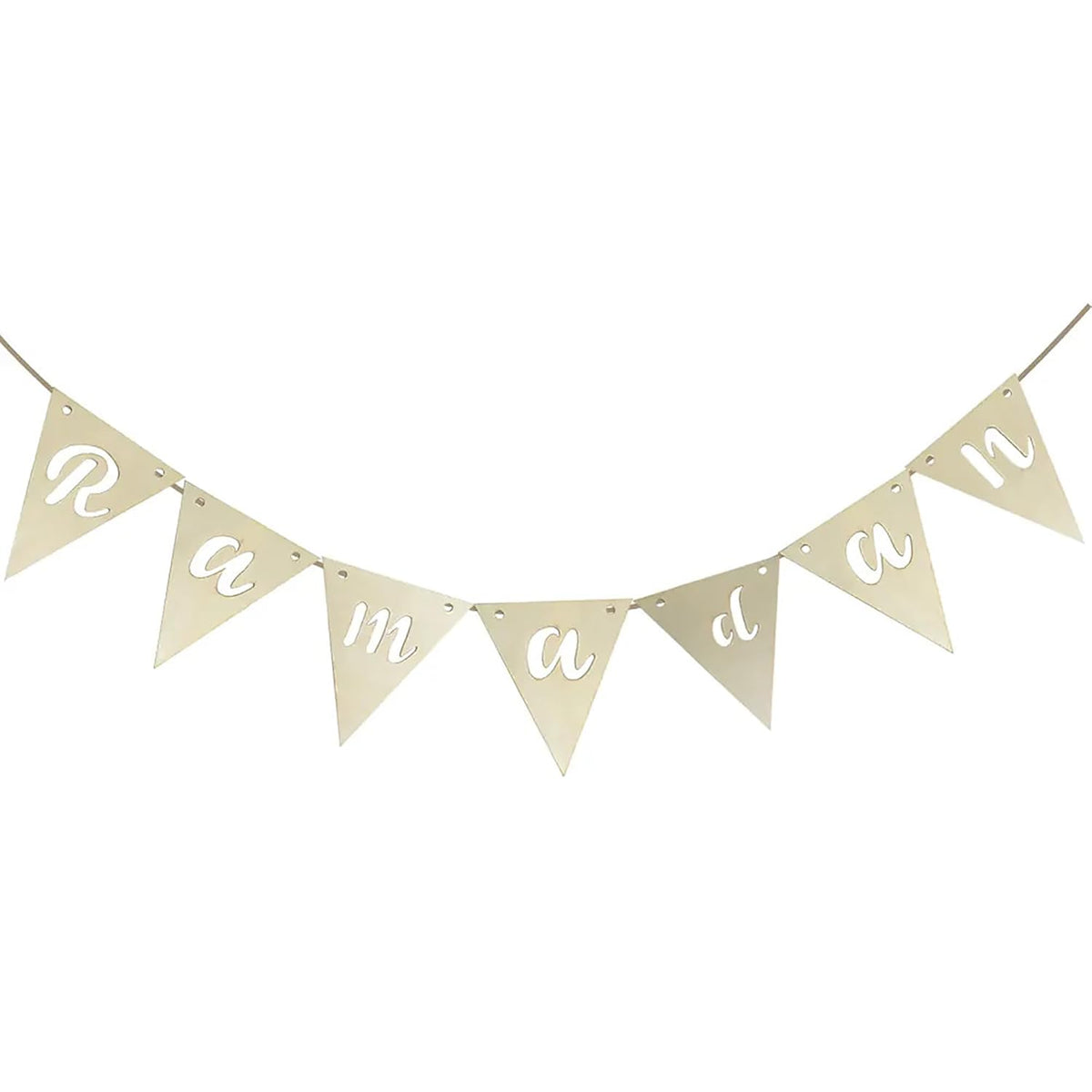 Cliths 7 Pcs Ramadan Wooden Banner Islamic Home & Mosque Decor Eid Mubarak Hanging Garland Ramadan Gifts