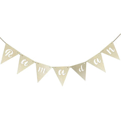 Cliths 7 Pcs Ramadan Wooden Banner Islamic Home & Mosque Decor Eid Mubarak Hanging Garland Ramadan Gifts