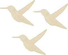 Three beige bird-shaped decorations on a white background