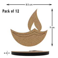 Measurement chart of a cardboard boat with dimensions and 'Pack of 12' text on a white background.