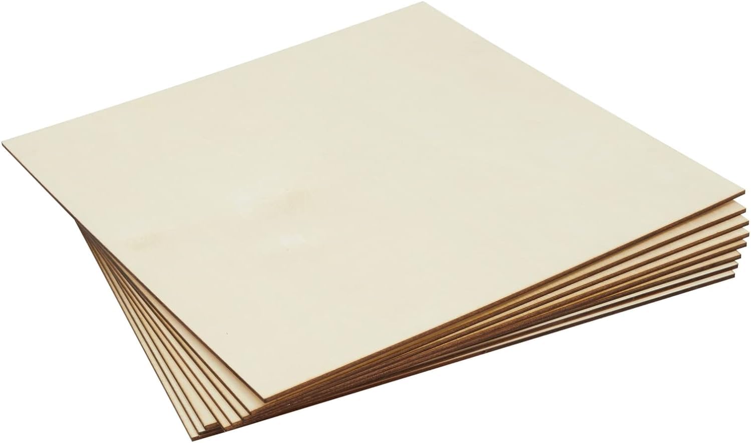 Stack of plain beige paper sheets on a white background