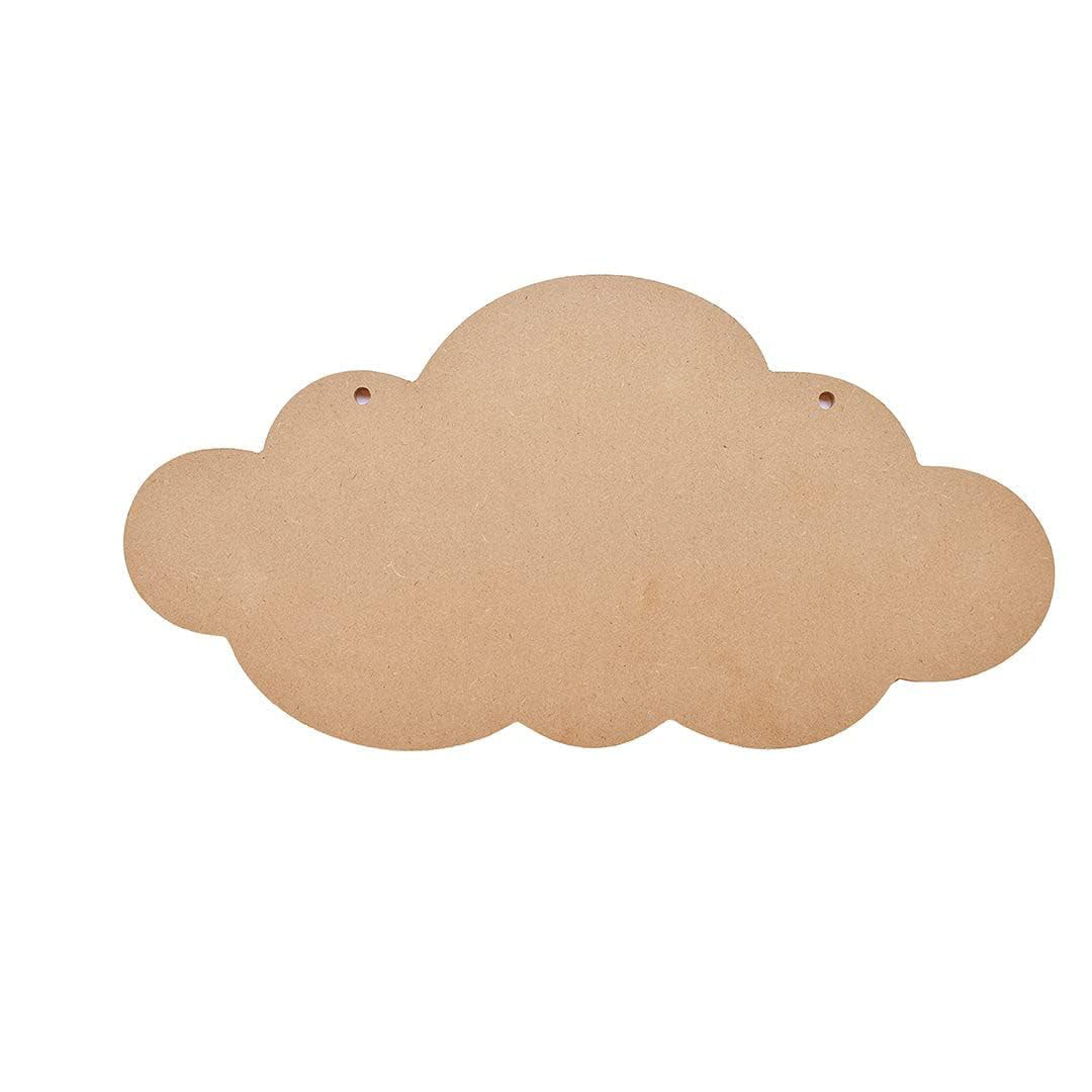 Cloud-shaped brown paper cutout on a white background