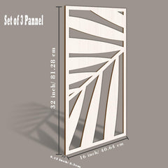 Decorative panel with geometric design and measurements on a gray background