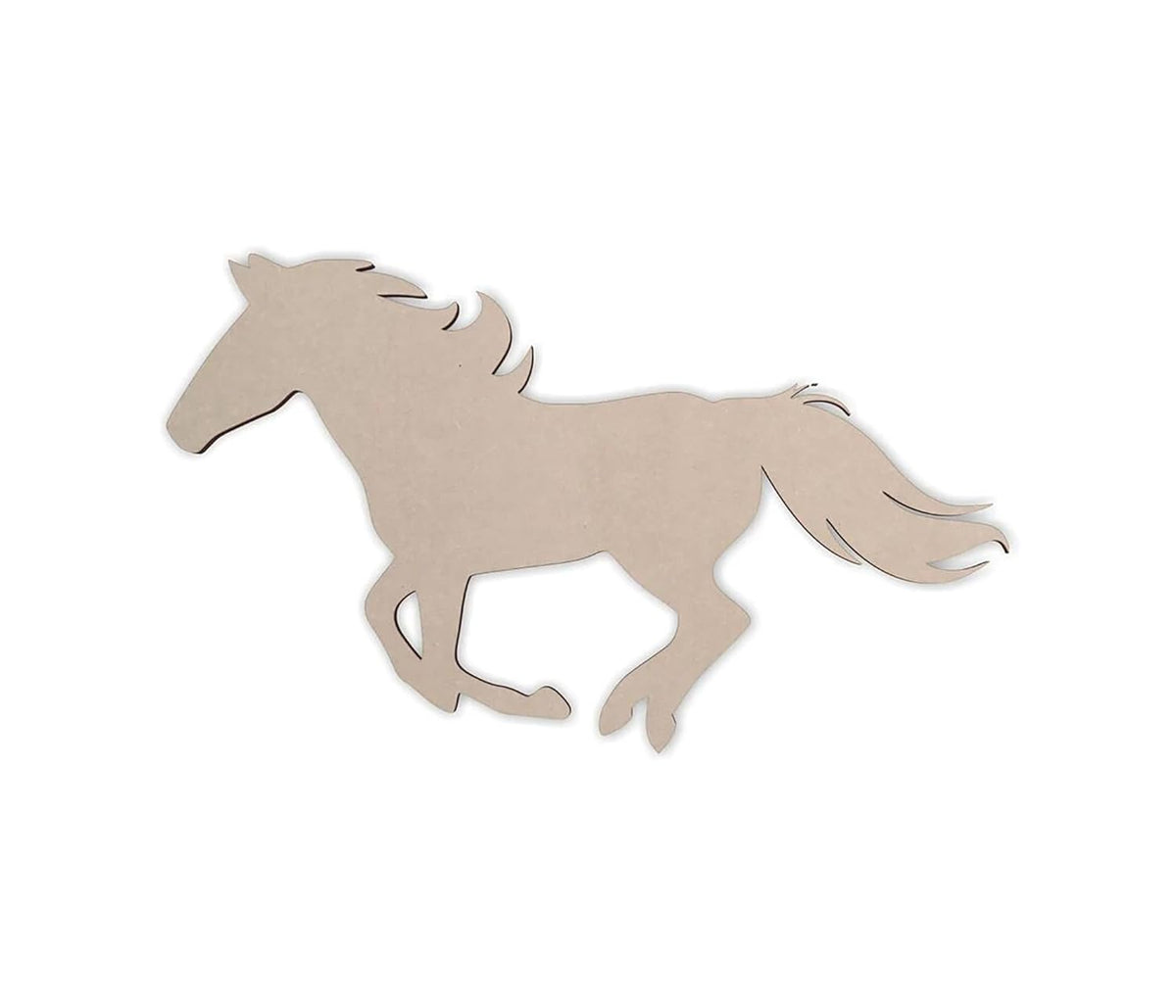 Beige horse-shaped cutout on a white background