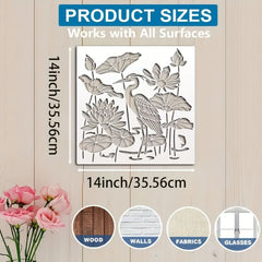 Splicing pond scene stencil for DIY art projects