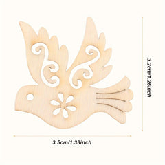 Floral design wooden dove pieces
