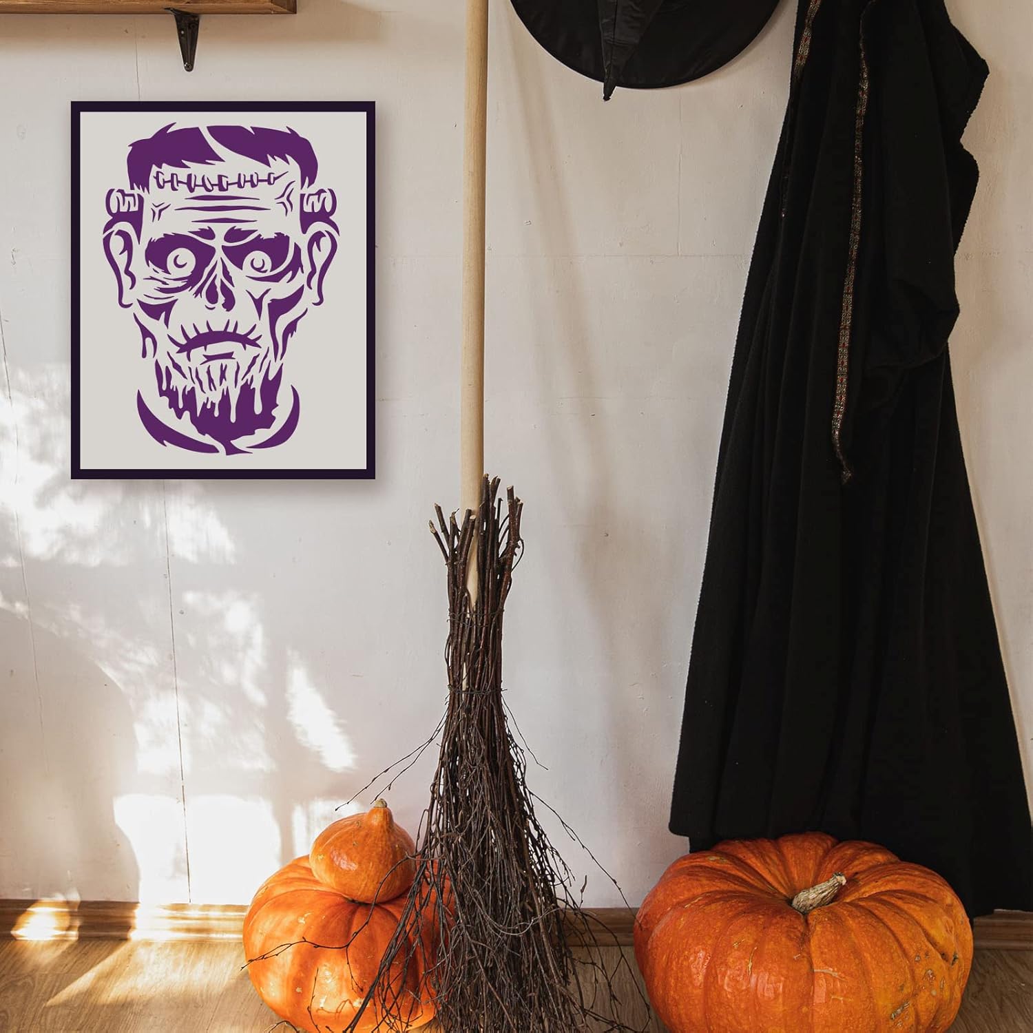 spray paint frankenstein stencil diy