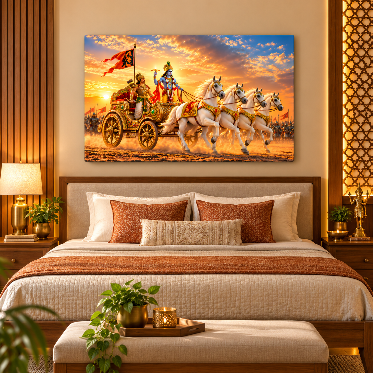 Mahabharat war scene painting for home